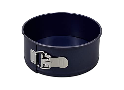 Zyliss E980193 Tortiera Apribile Per Forno Antiaderente, 20Cm, Acciaio Al Carbonio, Blu Scuro, Stampo Per Torta A Cerniera Rotondo, Lavabili In Lavast