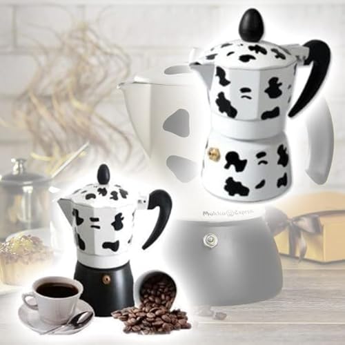 Trade Shop Traesio Caffettiera Mucca Moka Express Mukka Caffe Espresso 6 Tazze