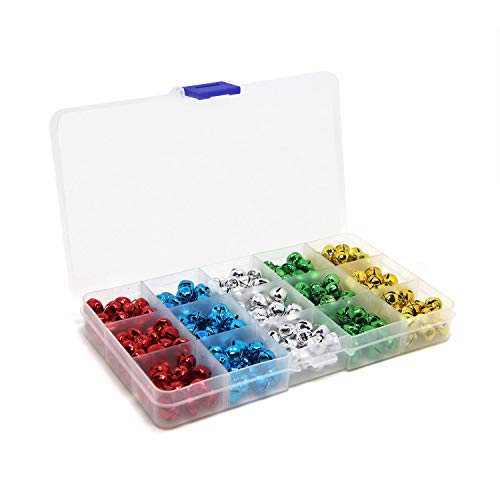 300Pcs Campanelle Colorate, Betterjonny 10Mm Metallo Campanellini Piccole Campanelle Natalizie Colorati Campanellini Natale Jingle Bells Per Albero Di