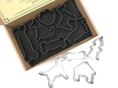 Jokumo Set Completo Di Tagliabiscotti Per Amanti Dei Cani - 10 Pz Di Alta Qualità In Acciaio Inox 430 - Golden Retriever, Schnauzer, Bassotto, Cane Se