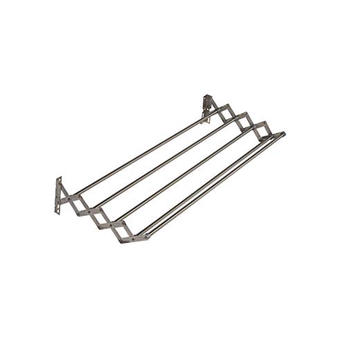 Jumbo Stendibiancheria 60Cm Da Parete Estensibile In Acciaio Inox Antiruggine Mod. Nick