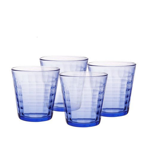 Bicchieri Duralex Prisme, 27 Cl, Confezione Da 4, Colore Blu Marittimo