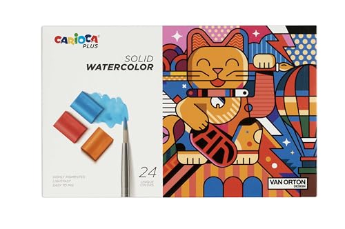 Carioca Plus I Solid Watercolor I Acquerelli Solidi A Grana Fine E Ad Alta Coprenza (Astuccio Da 24 Acquerelli)