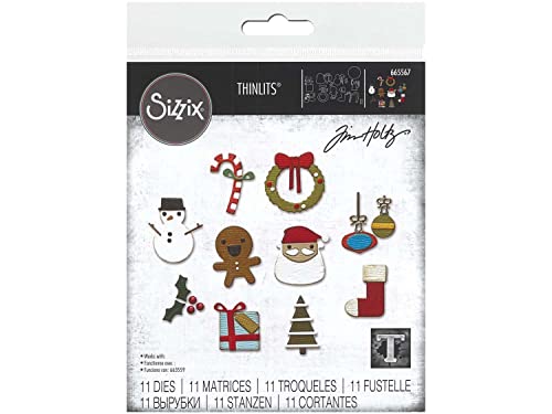 Set Di Fustelle Sizzix Christmas Thinlits Christmas Minis Di Tim Holtz