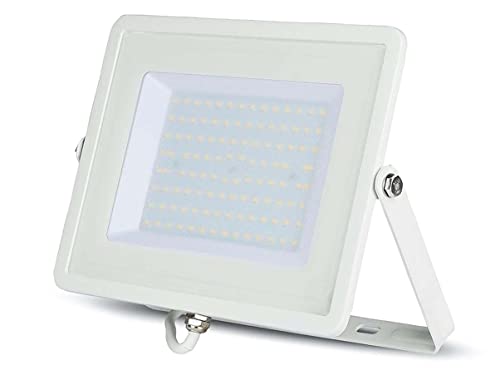 Faro Led Esterno Ip65, Proiettore Led Flood Slim, Colore Bianco (3000K, 100W 291X240X30Mm 8000Lm)