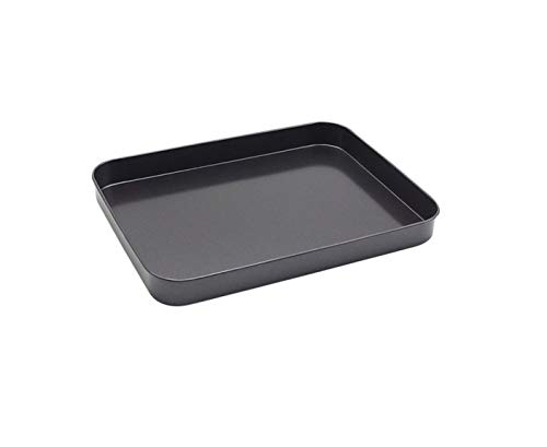 Anaan Mimas Vassoio Rettangolare Metallo Acciaio Inossidabile Moderno Gioielli Vassoio Piatto Decorazioni Per Colazione Caffè 25X19X2.5 Cm (Nero)