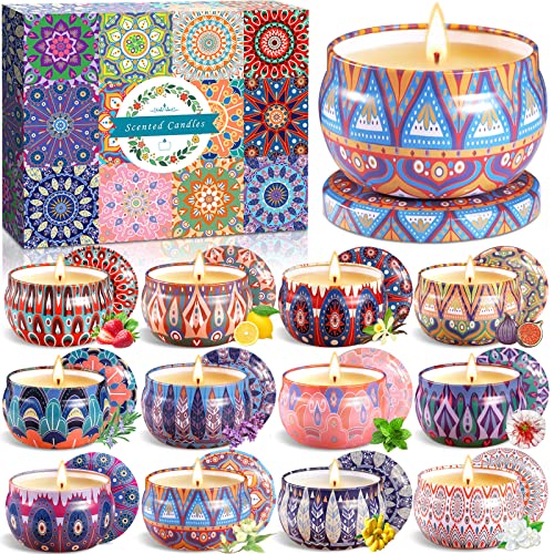 Mulevip Candele Profumate Confezione Da 12, Set, Regalo Cera Di Soia Naturale, Per Donne Matrimonio Compleanni Festa Della Mamma