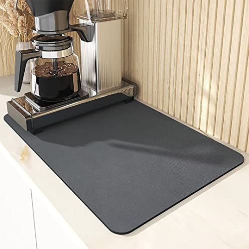 Hovoto Tappetino Scolapiatti, Scolapiatti, In Silicone, Per Macchina Da Caffè, Scolapiatti, Per Cucina, Bancone, Bar, Grigio, 30 X 50 Cm