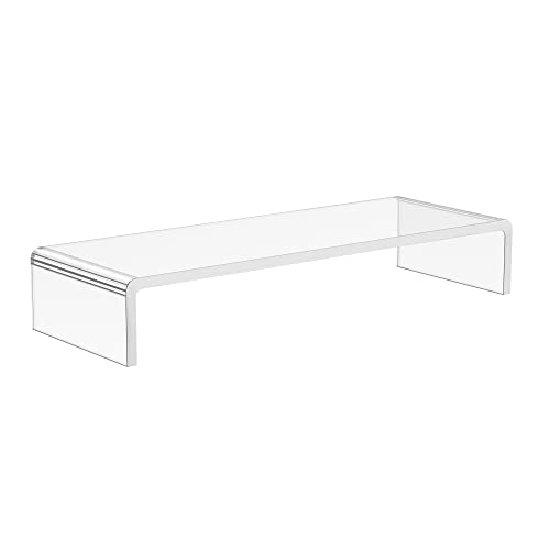 Homcom Supporto Per Monitor In Acrilico, 57X19X11.5Cm, Trasparente