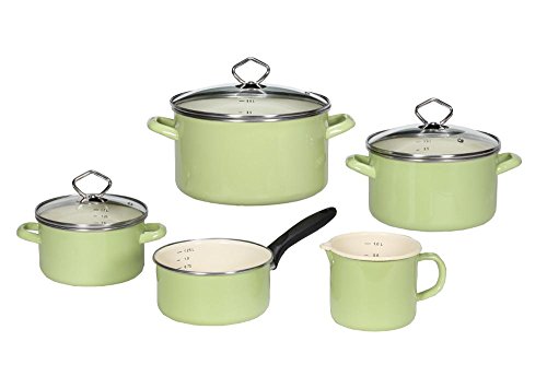Krüger Karl 89566Pag Smalto-Topfset Juist, 5-Da Pezzi, Verde Pastello