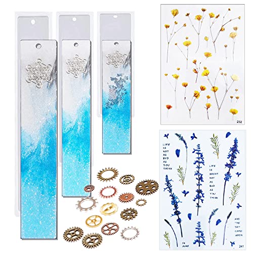 N\A Woohome 6 Pz Segnalibri Stampi Resina In Silicone, Segnalibri Stampi Per Resina Stampi Per Resin E Fiori Secchi, Accessori Per Attrezzi Per Access