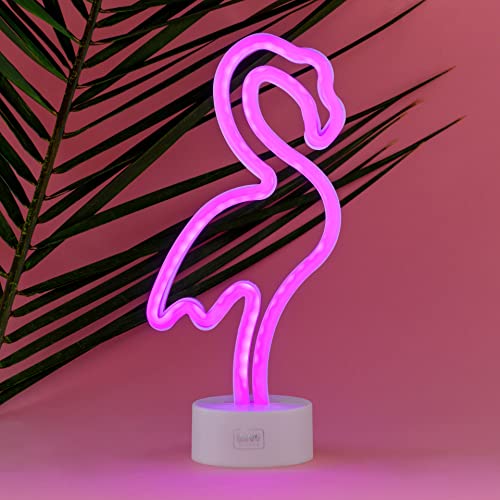 Legami - Lampada Led Effetto Neon, It'S A Sign, H 32,5 Cm, Tema Flamingo, Doppia Alimentazione, Cavo Usb (Incluso) O Batterie (Non Incluse), Lampada D