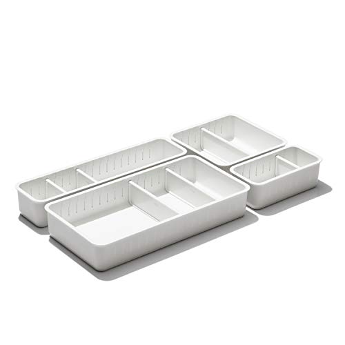 Oxo Good Grips, Cassettiera Da Bagno Regolabile Con Divisori Rimovibili, Set Completo Di 4 Pezzi