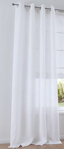 Kutti Tenda Con Occhielli Metis 100% Puro Lino Colore Bianco 140 * 245 Cm
