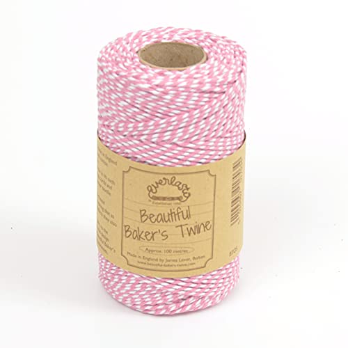 Everlasto Bobine Di Spago Da Forno Originali, 100 M, Cotone, Rosa, 2 Mm