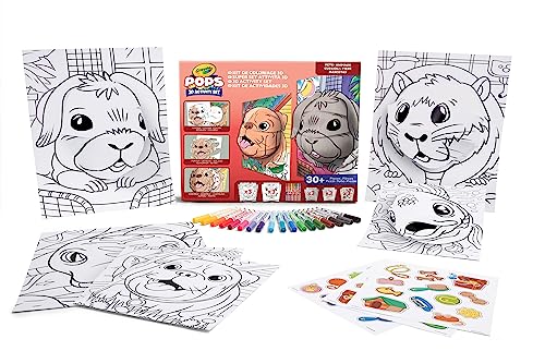 Crayola Pops - Super Set Attività 3D, Per Colorare E Creare Disegni In 3D, Attività Creativa E Regalo Per Bambini, Soggetto Cuccioli, Da 6 Anni, 04-25