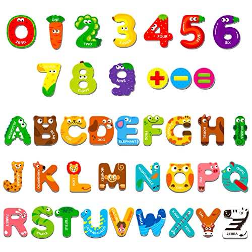 39 Lettere Maiuscole E Numeri Magnetici, Include 26 Lettere Dell'Alfabeto Colorate, 10 Numeri E 3 Simboli, Riconoscimento Delle Parole, Strumento Di A