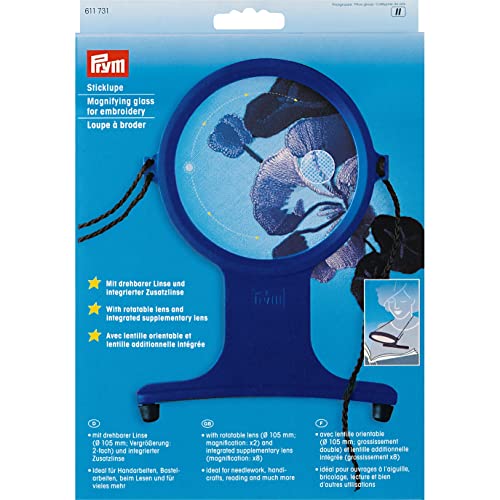 Prym 611731 Lente D'Ingrandimento Con Nastro Magnifying Glass, Dark Violet, Ø 10,5 Cm
