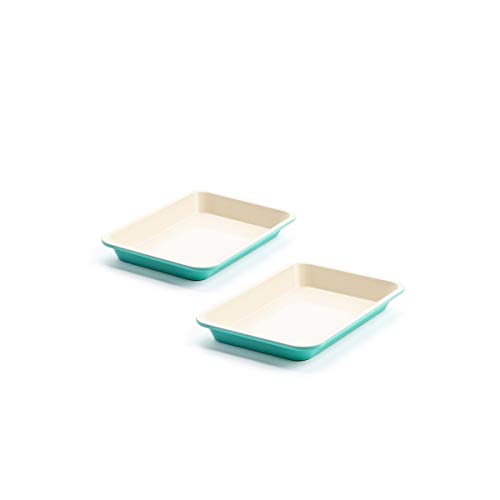 Greenlife Set Di Teglie Da Forno 2 Pezzi In Ceramica Antiaderente, 33 Cm X 23 Cm, Senza Pfas, Lavabili In Lavastoviglie, Resistenti Al Forno, Turchese