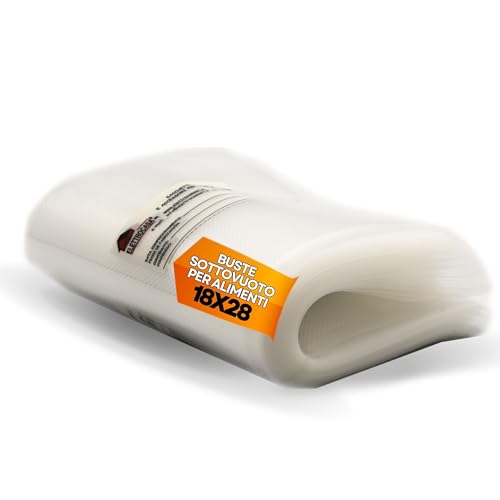 Elettrocasa - Buste Sottovuoto Alimenti 18X28 Cm - Buste Per Sottovuoto Per Alimenti Goffrati 50Pz - Sv1 - Sacchetti Sottovuoto Alimenti 5 Strati Tras