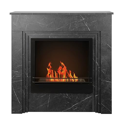 Camino A Bioetanolo Da Terra Bellini In Legno Effetto Marmo Nero Made In Italy L96 X P35 X H96