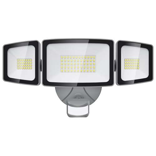 Onforu 55W Faretto Con Sensore Di Movimento, Ip65 Impermeabile Faro Led Con Sensore, 5000Lm Luce Di Sicurezza Esterno, 5000K Bianca Faretti Led Per Gi