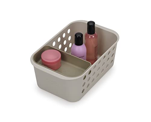 Joseph Joseph Easystore - Cestino Organizzatore Portaoggetti Per Accessori Bagno, Con Vassoio Mobile- Piccolo, Beige