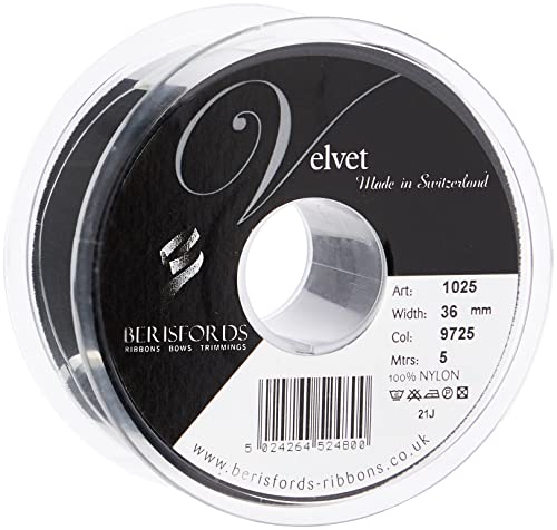 Berisfords - Nastro In Velluto, 5 M, Larghezza 36 Mm