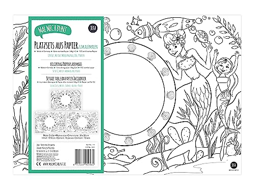 Set Di 12 Tovagliette Da Colorare, Motivi : Sirene - Allo Zoo - Pirati, 4 Tovagliette Da Colorare Per Ciascun Disegno, Colorare Per Ragazze E Ragazzi,