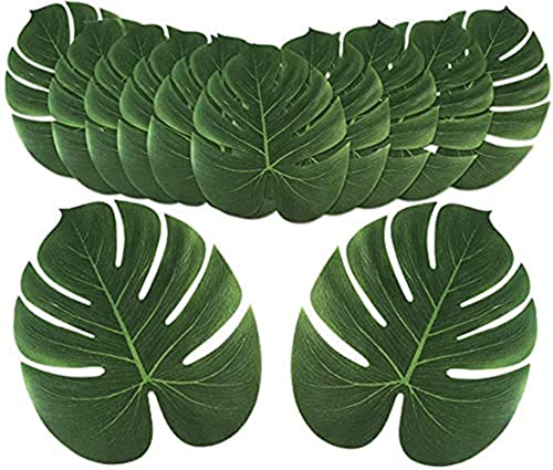 24 Pezzi Artificiali Foglie Di Monstera,Monstera Della Pianta Artificiale Foglia Foglie,Tropicali Artificiali Per Decorazioni,Tovaglietta A Forma Di F