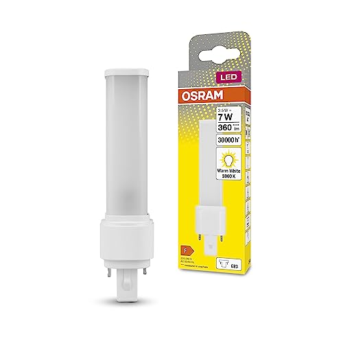 Osram Dulux Led S7 Em, G23, 3.5W, 360Lm, 3000K, Colore Della Luce Bianco Caldo, Sostituzione Led Per Lampade Fluorescenti Compatte Con Attacco G23 A 2