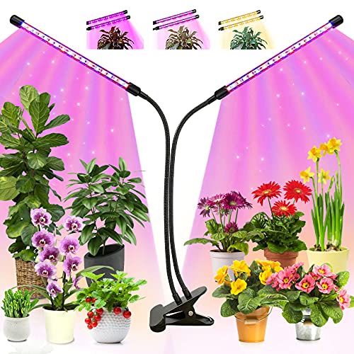Lampada Per Piante, Keaweo Led Lampade Da Coltivazione Indoor Spettro Completo, 10 Livelli Di Intensità, Flessibile Collo Di Cigno, Timer Automatico 3