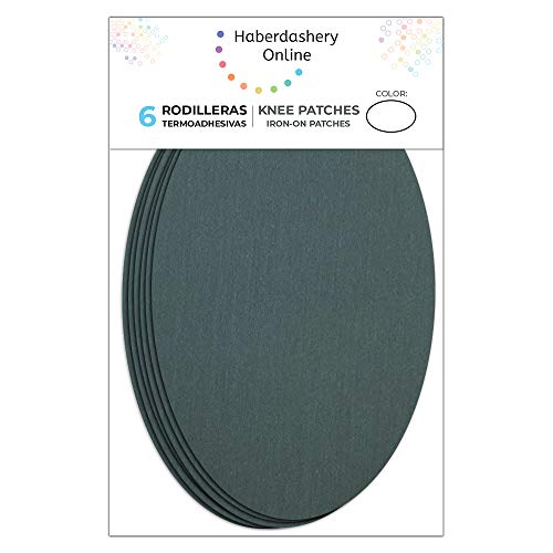 6 Toppe Termoadesive Grigio Scuro. Patch Per Proteggere I Pantaloni. Rp10