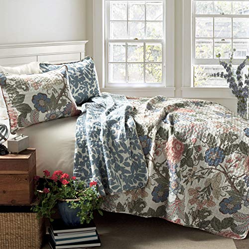 Lush Decor Sydney 3-Piece Quilt Set, King, Verde/Blu