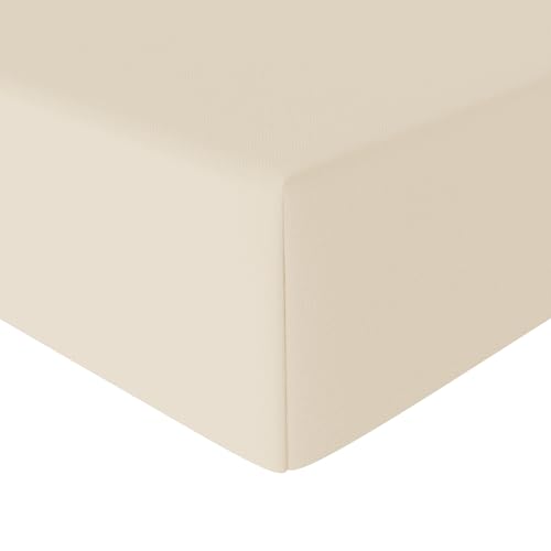Amazon Basics - Lenzuolo Con Angoli In Microfibra, 140 X 200 X 30 Cm, Beige