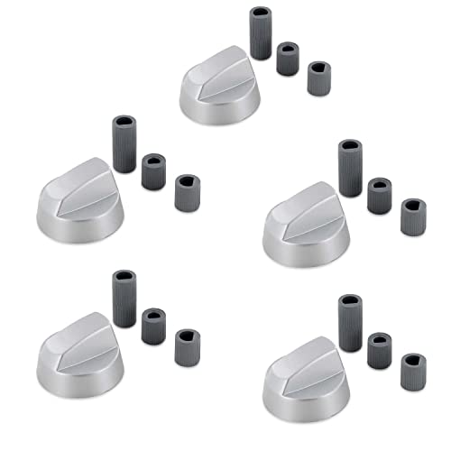 Dekarox Set Di 5 Manopole Per Piano Cottura, Diametro 42 Mm, Con Adattatori, 6 Mm Di Diametro E 8 Mm, Universali, Per Fornelli A Gas, Forno