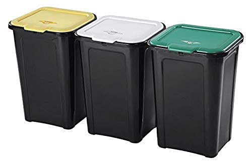 Pattumiera Secchio Cestino Pattumiere Raccolta Differenziata Tris Tontarelli 44 Litri X3Pz
