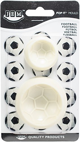 Jem 1102Ep009 Stampi A Forma Di Pallone Da Calcio Per Cake Design, Bianco, 6X2X6 Cm, 2 Unità