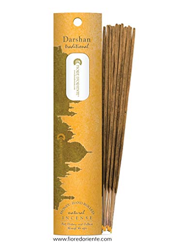 Fiore D'Oriente Darshan Traditional Incense 10Sticks -Honey & Hand Rolled