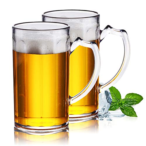 Xgzhsa Grande Brocca Da Birra, Bicchieri Acqua Plastica, Tazze Da Birra Durevoli Da 2 Pezzi Tazze Da Acqua Classiche Resistenti Alla Caduta Da 500 Ml