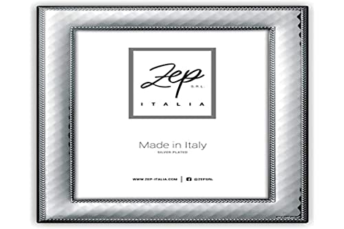 Zep Srl Cornice Assisi Da Tavolo In Silver Plated Per Foto 15X20, Posizionabile Orizzontalmente. Placcata Argento. Made In Italy