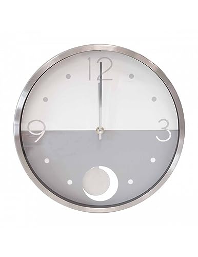 Brandani Orologio Da Parete Split Argento E Bianco 51891 Con Pendolo