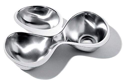 Alessi Ra03 Babyboop Antipastiera A Tre Scomparti In Acciaio Inossidabile 18/10 Satinato Con Bordo Lucido