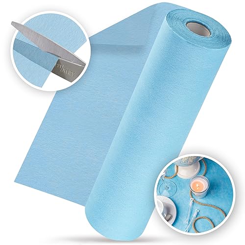 100%Mosel Runner Da Tavola In Pile, In Blu-Acqua (30 Cm X 25 M), Runner Decorativo Da Tavola, Elegante Decorazione Da Tavola Per Compleanni & Matrimon