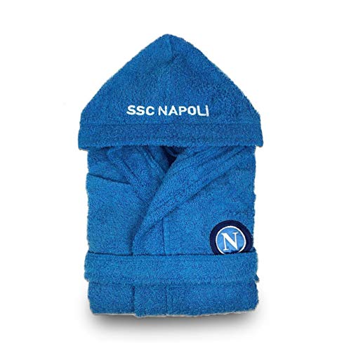 Napoli Accappatoio Spugna Adulto Ssc Ufficiale Idea Regalo Calcio 100% Cotone
