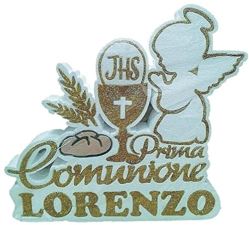 Ardito Michele Scritta Prima Comunione Polistirolo Personalizzata Con Nome Maschio Femmina Colore Oro Standard