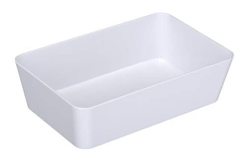 Wenko Contenitore Candy Bianco Largo - Largo Capacità: 1.638 L, Polistirolo, 22 X 6 X 14 Cm, Bianco