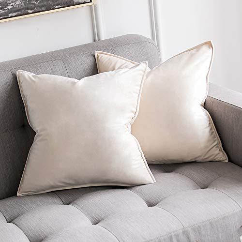 Miulee Velluto Morbido Copricuscino Decorativo Flanger Di Federe Per Cuscini Salotto Divano Camera Da Letto Con Cerniera Invisibile 45X45Cm 2 Pieces B