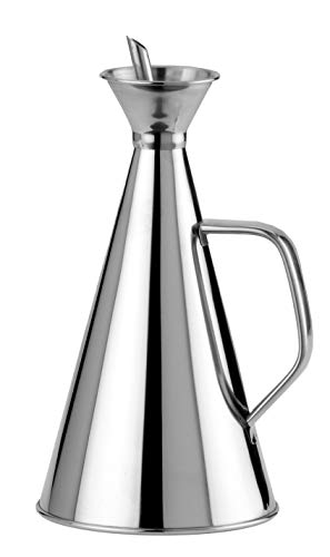 Ilsa 383 - Bottiglia Anti-Gocciolamento Olio In Acciaio, 1 L, Argento