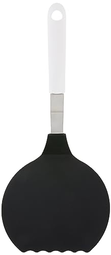 Fackelmann 23015 - Paletta Per Omelette, 34,5 Cm, Arcadalina, Con Pratico Manico, In Plastica, Per Pentole E Padelle Rivestite (Colore: Bianco/Argento